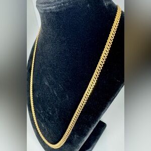 Vintage Gold-tone Scalloped Lacy Chain 20” Necklace #1519